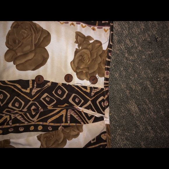 Women Wrap Around Skirt with Tie and Button Waist - Picture 6 of 7